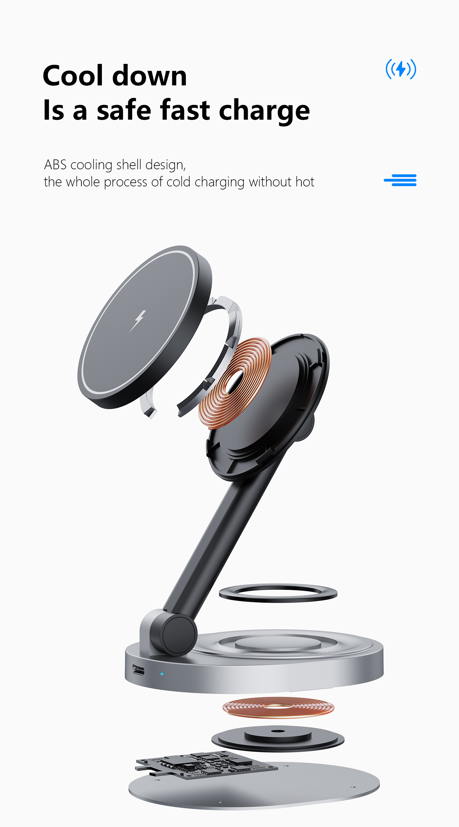 foldable wireless charger 2in1 fast magnetic station 15w compatible with mag safe charging station for multiple devices wireless charger stand charger charging dock for iphone 14 13 12 series iwatch airpods details 9