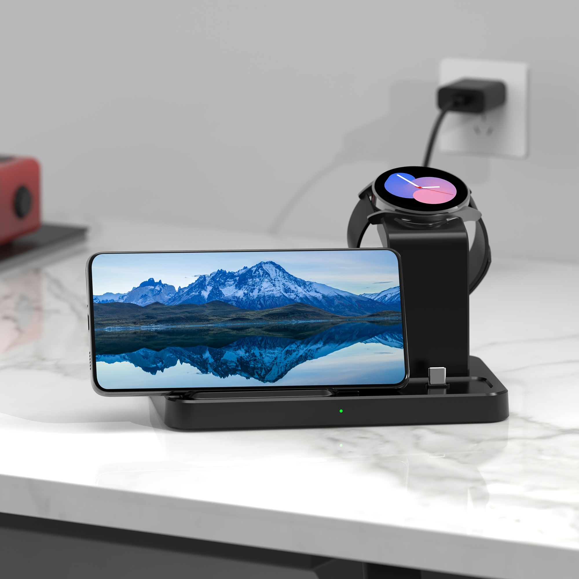 3 in 1 charging station for samsung multiple devices fast charging stand for galaxy s23 ultra s23 s22 s21 note20 z flip z fold 4 galaxy buds wireless charger dock stand for galaxy watch 6 classic 5 pro 4 3 lte active 2 1 details 7