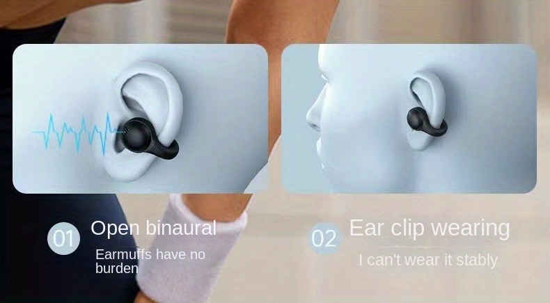 x58 air conduction bt headset clip ear wireless noise cancellation sports call long endurance without headphones details 9